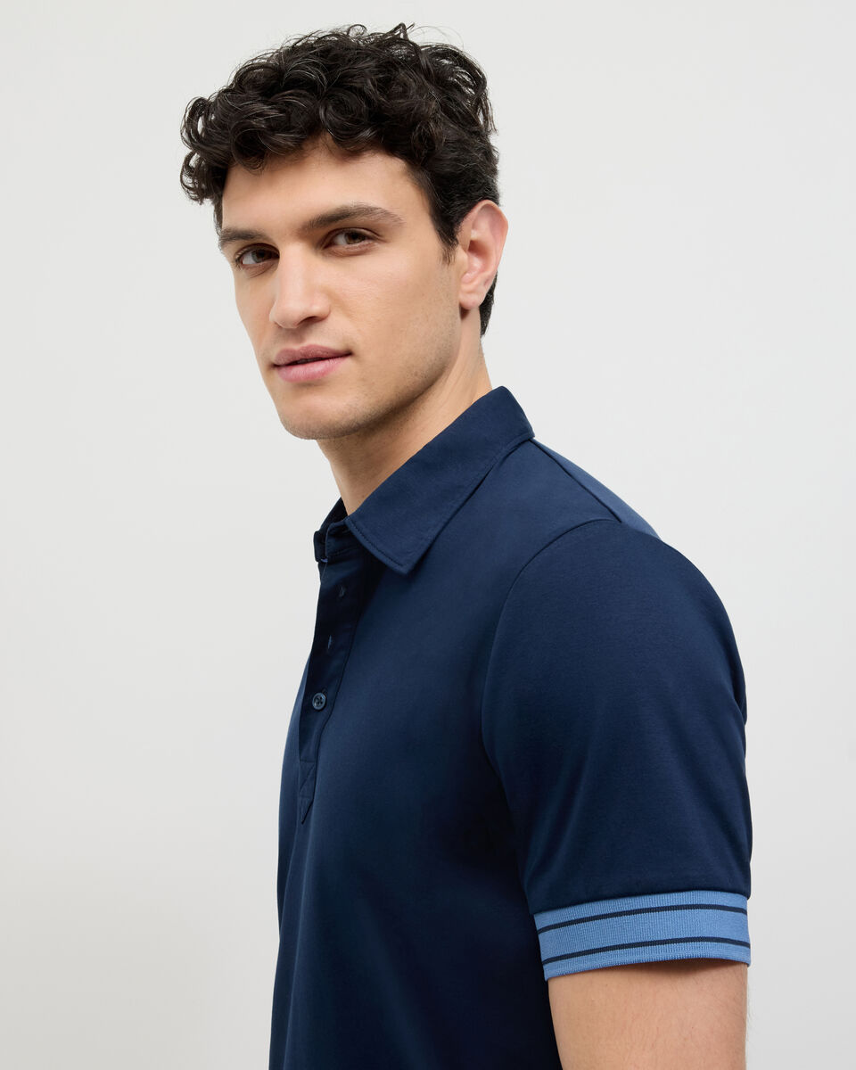 Stripe Travel Polo, Navy, hi-res